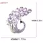 HFSHY Sang Trọng Cổ Điển Tím Peaco Kim Cương Giả Thổ Cẩm Chân Dành Cho Nữ Cô Gái Động Vật Thanh Lịch Pha Lê Huy Hiệu Trang Sức Phụ Kiện Quà Tặng VN