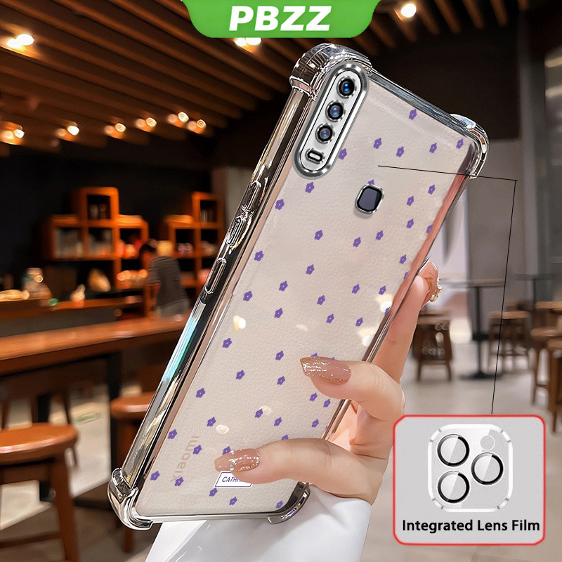 FOR ốp lưng Ốp Lưng Cho VIVO V15 VIVO 1819 Vỏ Điện Thoại Vỏ Mềm Silicon Chống Sốc Thiết Kế Mới Thẩm Mỹ Trong Suốt Hoa Với Ống Kính Phim SJJETMPLH01