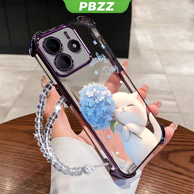 Ốp Lưng Cho redmi note 14 pro 5g redmi note 14 4g note 14S 2024 Vỏ Điện Thoại Vỏ Mềm Silicon Chống Sốc Thiết Kế Mới Thẩm Mỹ Trong Suốt Hoạt Hình Vòng Tay Mèo Cho Bé Gái SJSLLSHM01