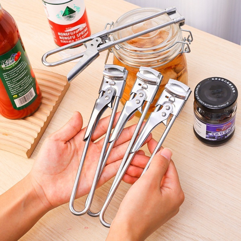 Đồ mở nắp chai đa năng bằng thép không gỉ tiện lợi Dụng Cụ Mở Nắp Chai Lọ،Chống trượt ، Mở hộp đồ hộp، tiết kiệm sức lực