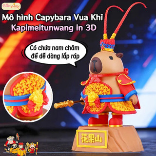 HomeyShop-Mô hình Capybara Vua Khỉ Kapimeitunwang in 3D,Đồ trang trí và đồ chơi để bàn cao cấp,Có nam châm