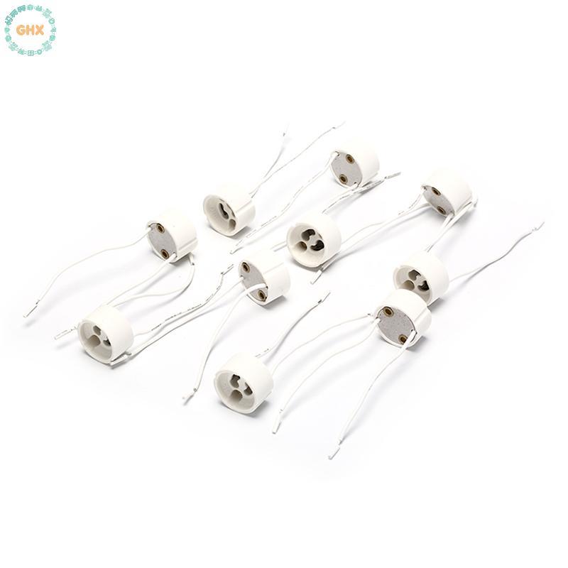 GHX 10 Chiếc Dải LED GU10 Ổ Cắm Cho halogen Gốm Bóng Đèn Dây Kết Nối Giá Đỡ VN