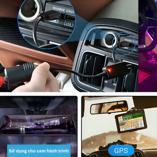 【COD】Phụ kiện ô tô thông minh dây USB sang tẩu 12V, tương thích GPS, DVR, máy lọc khí, đảm bảo nguồn điện ổn định.