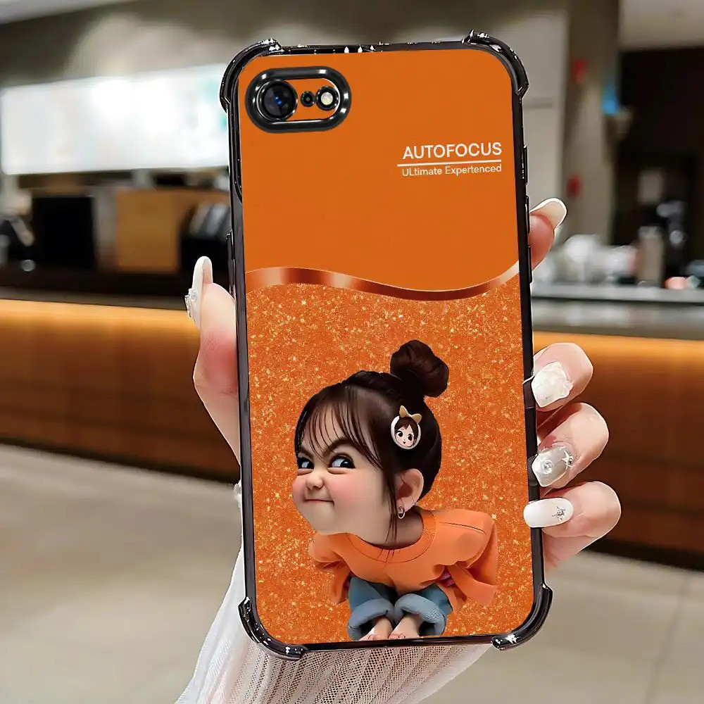 Ốp TPU trong suốt cho iPhone 8 nữ, thiết kế mới, giá hợp lý, bền, chống rơi trượt, hạn chế vân tay