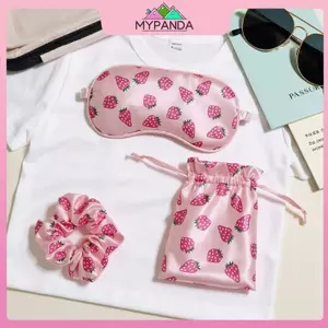 MYPANDA Mặt nạ ngủ bằng vải lụa nhân tạo Du lịch đàn hồi bịt mắt Dây buộc tóc có túi lưu trữ để giảm bớt dễ dàng.