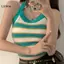 Áo Croptop Nữ Style Y2K Sọc, Dệt Kim, Gợi Cảm - Phù Hợp Mùa Xuân Hè