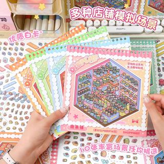 Nghệ Thuật Mã Xanh Dòng Sản Phẩm Cảnh Quan Dán Bộ Sưu Tập Sách 3d Ba Chiều Thu Nhỏ Cảnh Bộ Sưu Tập Sách Tự Làm Sổ Tay Dán