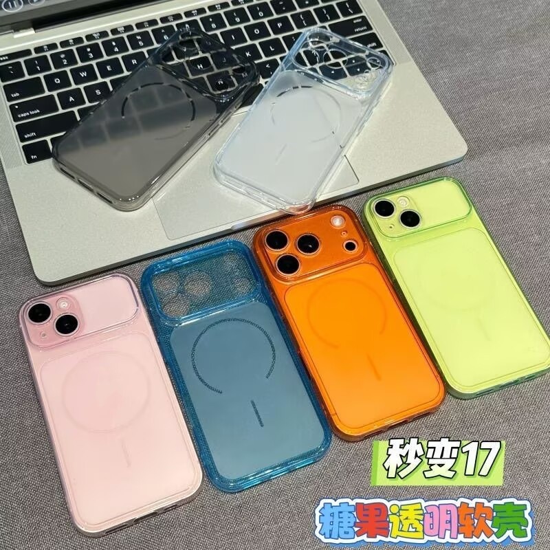 Ốp điện thoại mềm màu xanh huỳnh quang cho iPhone 17 Pro Max 16 15 14 13 12 11 Vỏ bảo vệ chống sốc