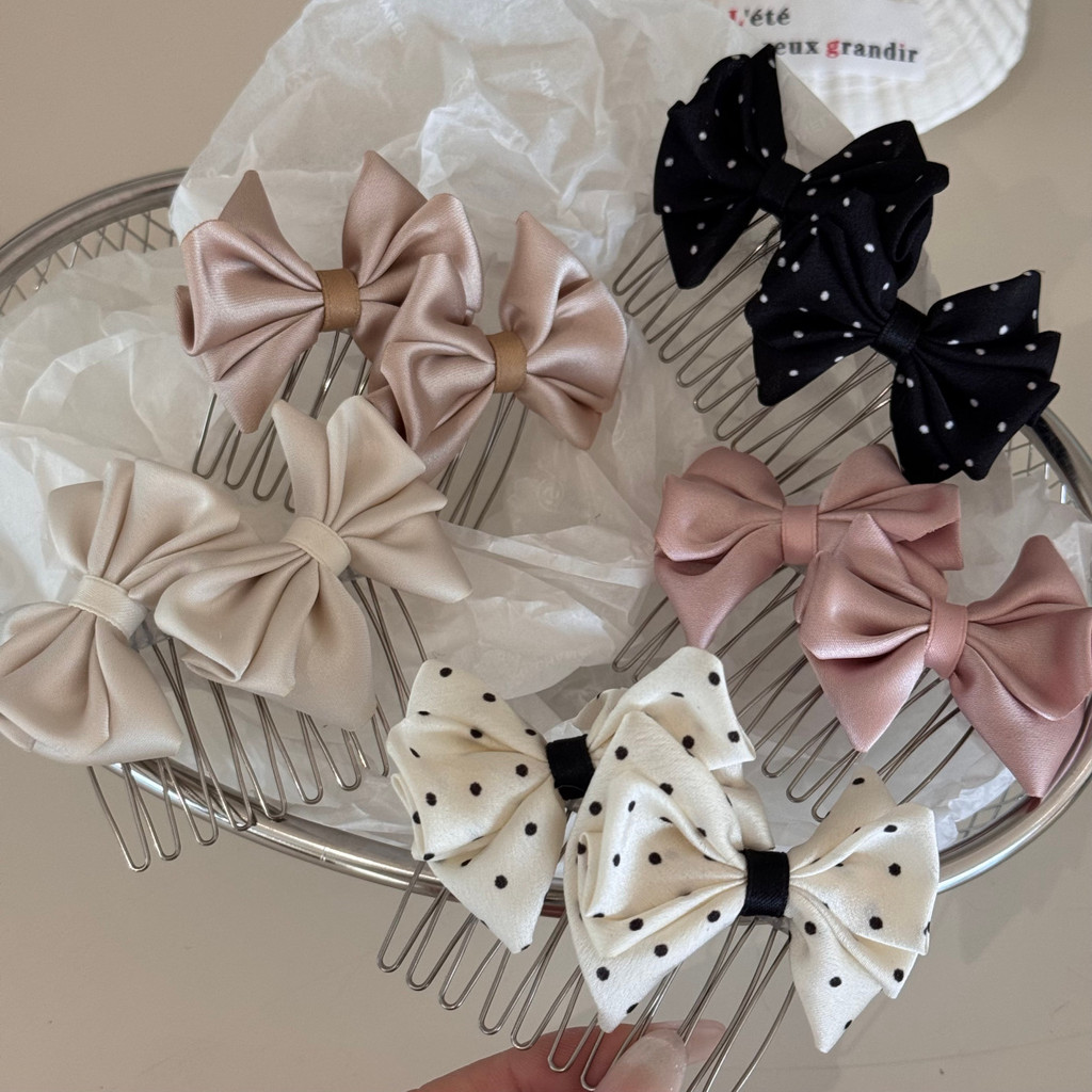 Kẹp tóc nơ Satin ngọt ngào cho nữ