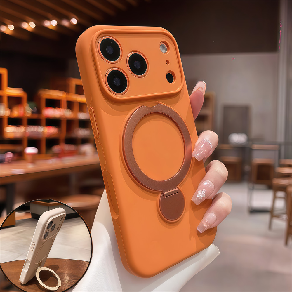 Ốp Điện Thoại Giá Đỡ Từ Tính 360 Lỏng Cho iPhone 17 Pro Max 12 13 14 15 16 Pro Max Bao Gồm Bảo Vệ Ống Kính Máy Ảnh Vỏ Mềm Vỏ Điện Thoại Vỏ Bảo Vệ