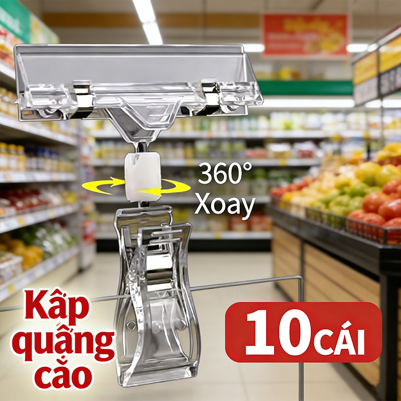 Kẹp nhựa quảng cáo, dùng để kẹp giấy bán hàng, nhãn giá, phù hợp để trưng bày trong cửa hàng