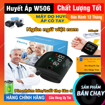 [TIẾNG VIỆT] Máy Đo Huyết Áp Màn Hình LED Đọc Kết Quả Bằng Tiếng Việt-Máy Đo Huyết Áp Cổ Tay Độ Chính Xác Cao