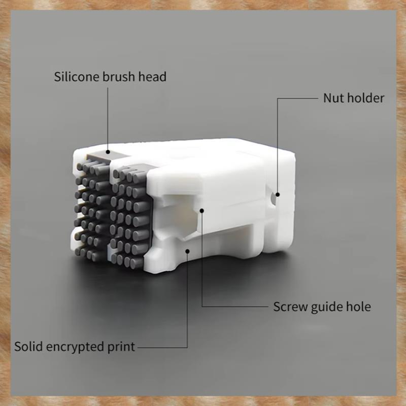 [S Z] Dành cho Lab X1 / X1C P1P / P1S Công cụ làm sạch đầu in- Vòi phun gạt nước nóng Hai hàng Bàn chải silicon nhúng Máy chà sàn