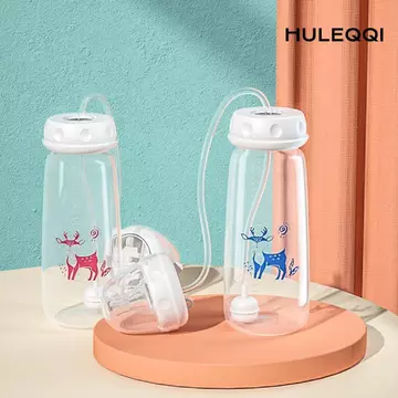 Bình sữa rảnh tay HULEQI, Bộ bình sữa bóng trọng lực 8oz / 240ml, Bình sữa tự ăn cổ bình thường với bàn chải rơm Bình trữ sữa cho bé từ 3 tháng tuổi trở lên