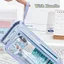 Túi đựng bút BEABOUT, Bút chì trong suốt hai lớp, Đế tam giác ổn định đơn giản Túi văn phòng phẩm dung tích lớn Học sinh