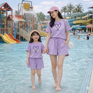 .Đồ đôi mẹ và bé đi biển đi chơi bé 8-37kg mẹ 38-80kg, đồ gia đình, đồ đôi mẹ và bé gái bé trai