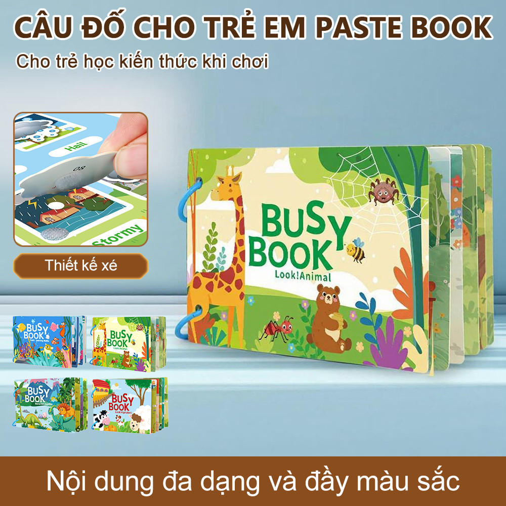 Sách tương tác Montessori cho trẻ từ 3 tuổi trở lên, sách giáo dục cho trẻ nhỏ, sách tĩnh lặng, sách hoạt động