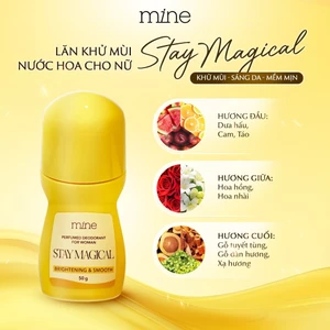 Lăn Khử Mùi Nữ Hương Nước Hoa Mine Dưỡng Trắng Sáng Da Niacinamide, Thơm Lâu Khử Mùi 50G