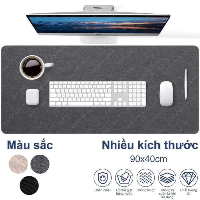 Tấm lót chuột cỡ lớn, khăn trải bàn bằng vải lanh chống trượt, chống thấm nước, bảo vệ mặt bàn của bạn.