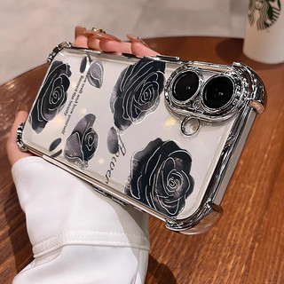 Ốp Điện Thoại Hoa Đen Cho Realme Note 70 70T 60 50 C71 C75 C75X C63 C61 C55 C53 C51 C30 C30S 6i 5i 5 Mềm Chống Rơi Trong Suốt