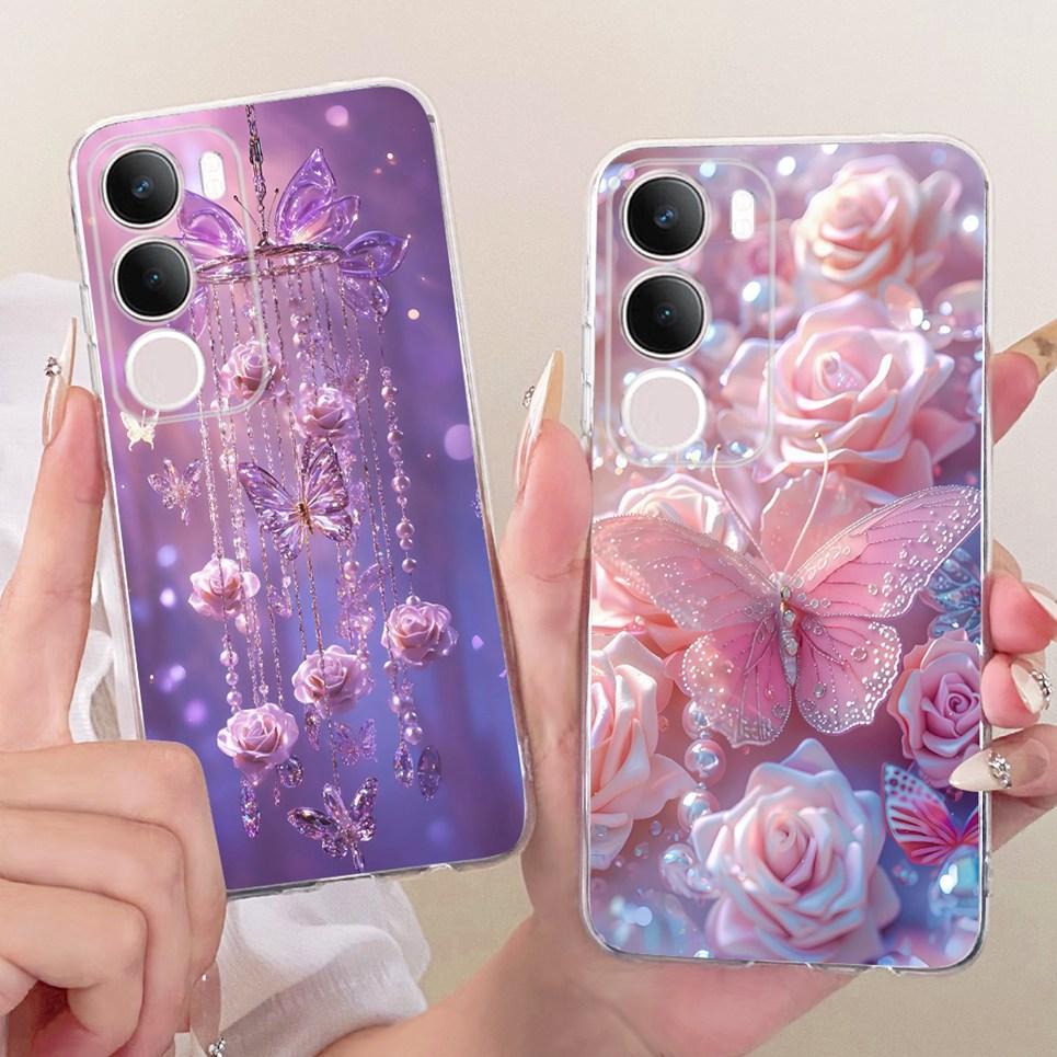 Ốp Họa Tiết Nơ Hoa Bướm Cho Vivo Y19s Pro VivoY19s 4G Ốp lưng Silicon Mềm Trong Suốt Cho Vivo Y29 5G V2419