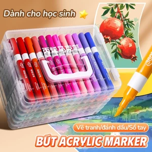 Bút Màu Acrylic Marker Ngòi Brush Mềm – Bộ 60/72/84 Màu Cao Cấp Lên Màu Đẹp, Bút Sơn Mỹ Thuật