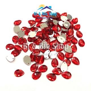 72 Viên Đá Kết Nhựa Giọt Nước 10x14mm Đính Kết Trang Phục Thời Trang, Làm Phụ Kiện Handmade