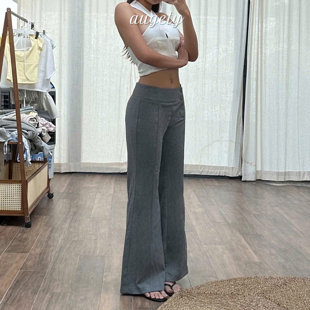 Quần Tây Dài Cạp Thấp Ống Loe Khoá Kéo Đứng Form Augety Studio, JAYCEE Flared Pants