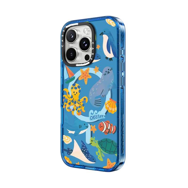 CASECASE X SeaWorld Ốp Lưng Bầu Trời Màu Xanh Trong Suốt Cứng Hút Từ Tính Tác Động Dành Cho Apple IPhone 12 13 14 15 16 17 Pro Max Air Plus Có Hộp