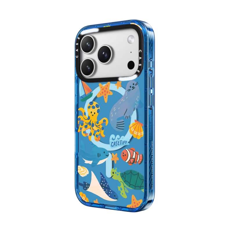 CASECASE X SeaWorld Ốp Lưng Bầu Trời Màu Xanh Trong Suốt Cứng Hút Từ Tính Tác Động Dành Cho Apple IPhone 12 13 14 15 16 17 Pro Max Air Plus Có Hộp