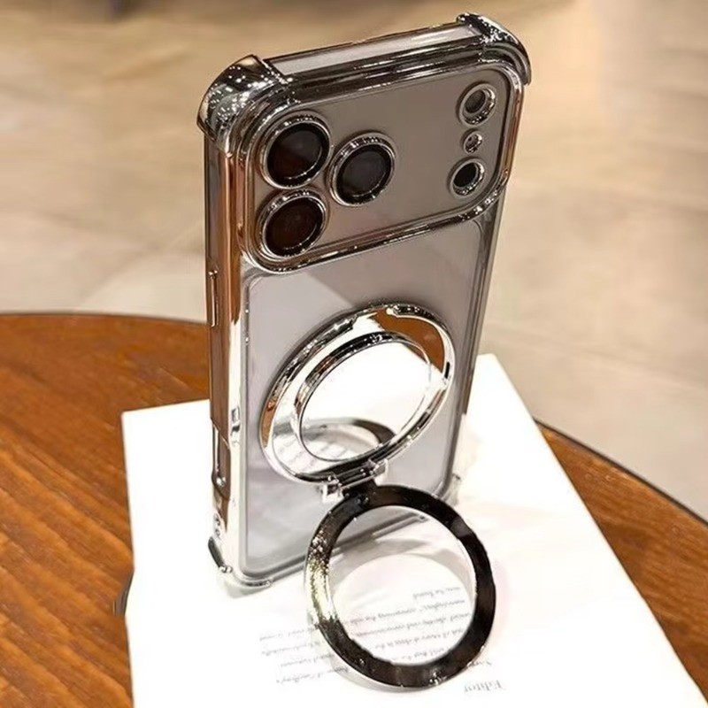 Sang Trọng Với Từ Lấp Lánh Gương Giá Đỡ Đứng Mạ Ốp Lưng Điện Thoại iPhone 17 16 15 14 13 12 11 Pro Max 16 Plus 17 Air Cover