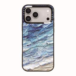 CASECASE X Deep blue ocean Case Black Edge & Brown Clear Hard Từ Hút Tác Động Cho Apple IPhone 12 13 14 15 16 17 Pro Max Air Plus