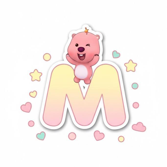 móc khoá chữ cái Loopy dễ thương