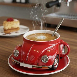 Cốc cà phê Volkswagen Beetle cổ điển - Cốc phong cách ô tô nhiều màu để trang trí máy tính để bàn