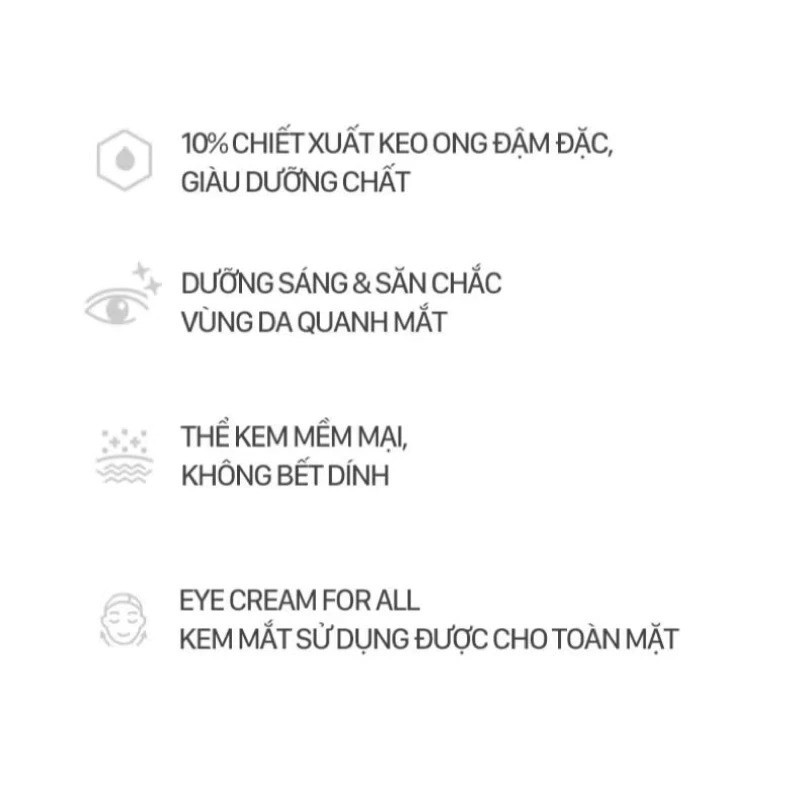 Kem Mắt Keo Ong CNP Propolis Essential Eye Cream 50ml - Giảm Quầng Thâm & Trẻ Hóa Vùng Mắt