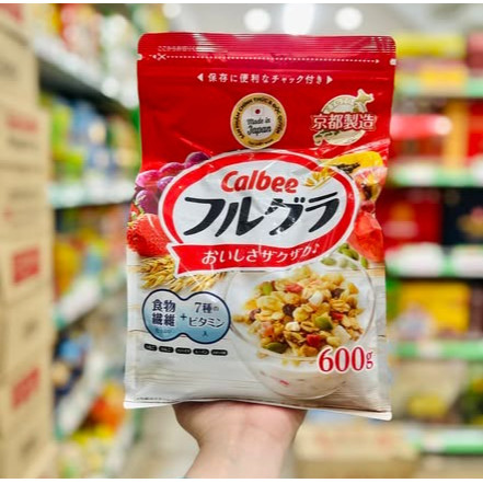 Ngũ Cốc Trái Cây Calbee Nhật Bản Gói 600g, Ngon Giòn Giàu Chất Xơ Ít Chất Béo Bổ Sung Dinh Dưỡng