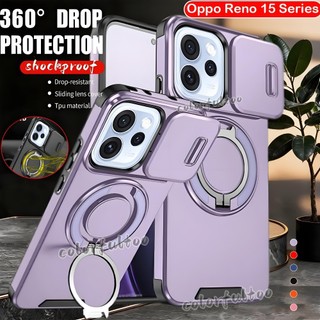 Nhẫn Từ Tính Giá Đỡ Ô Tô Dành Cho Oppo Reno 15 Pro Max Mini 15ProMini 15F Reno15Pro Reno15F 5G Armor Vỏ Chống Sốc Trượt Cửa Sổ Camera Bảo Vệ Ốp điện thoại PC Cứng