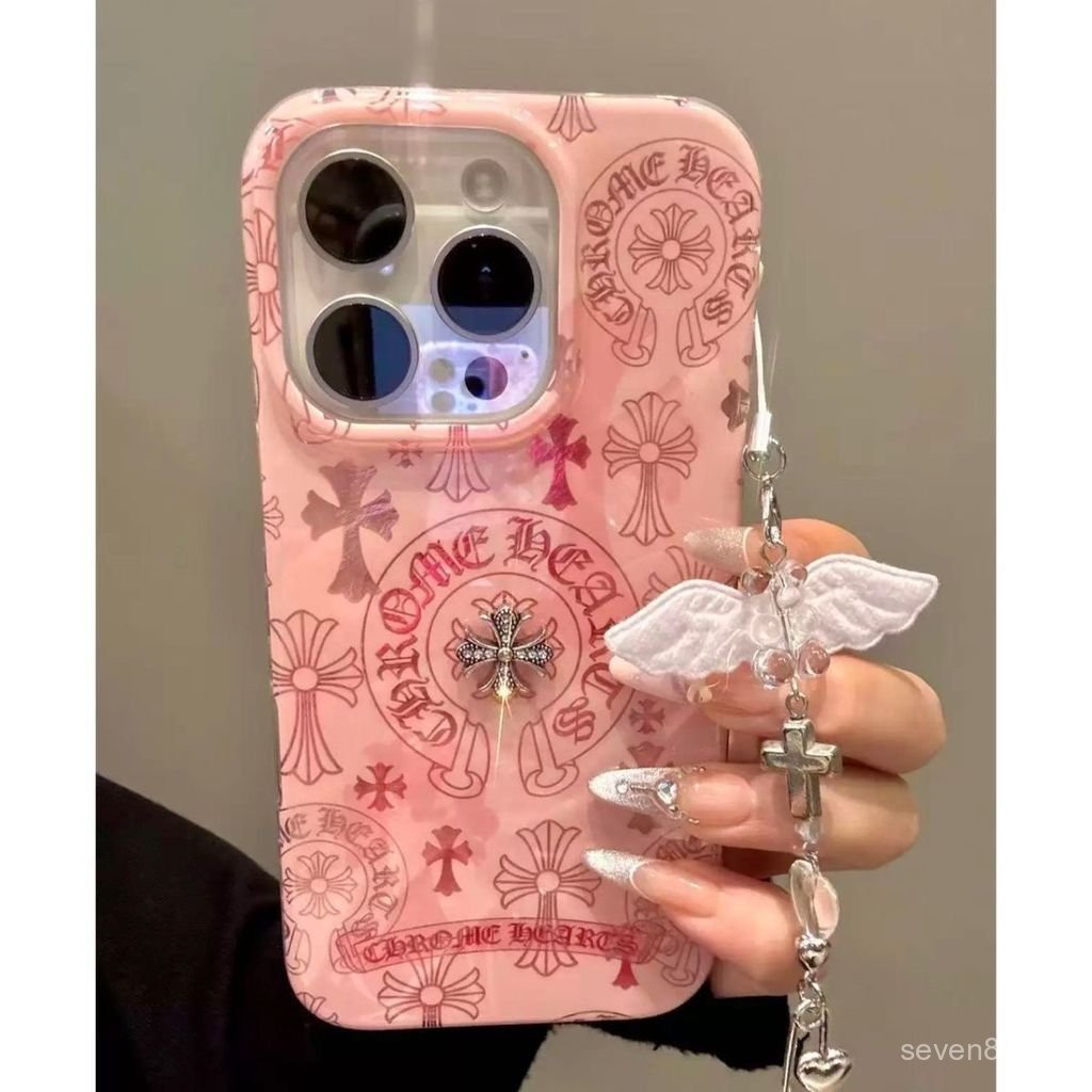 Ốp Điện Thoại Thích Hợp Cho iPhone 11 12 13 14 15 16 17 Pro max Plus Air Sweet Cool Pink Black Cross Vỏ Bảo Vệ Chống Sốc Bao Gồm Tất Cả RWNY
