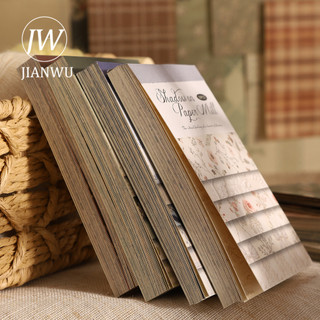JIANWU Paper Workshop Shadow Series Vintage Gird Phong Cảnh Cắt Dán Sổ Lưu Niệm Chất Liệu Giấy Sáng Tạo Rác Tạp Chí Văn Phòng Phẩm