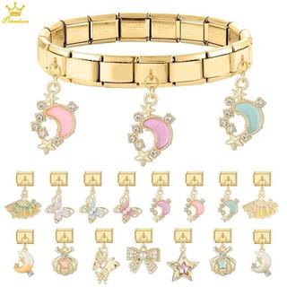 Vòng tay thép không gỉ 9mm mặt trời vàng lấp lánh, phù hợp mọi style