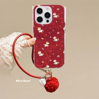 Lịch Mini Năm Mới Dây Màu Đỏ Dành Cho Redmi A3X A5 15 15C A3 12C Note 15 12s 10s 14s 9s 10 9 Pro Xiaomi Mi 15T 14T Pro 11 Lite 3D Ball Bell Nước Ripple Vỏ Điện Thoại