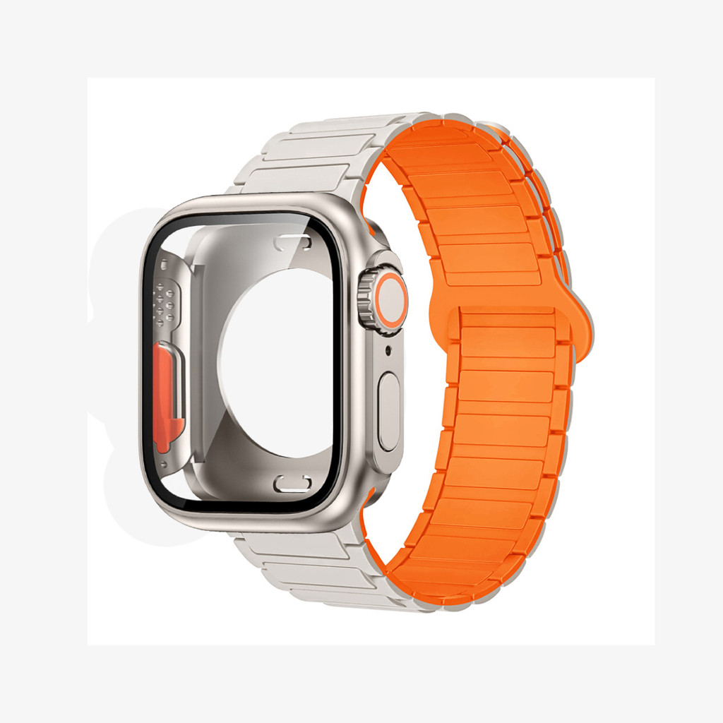 Thay đổi sang Ultra Cover PC Case + Dây đeo silicon Tương thích cho Apple Watch Series11 / 10 42mm 46mm 45mm 44mm 41mm 40mm 9 8 7 6 5 SE