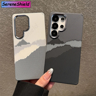 Ốp điện thoại di động từ tính màu sợi Carbon Kevlar thời trang Samsung S25 S24 Super S23 Plus Mg Vỏ bảo vệ từ tính chống sốc PC cứng.
