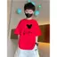 Mickey áo phong cách thường ngày rộng cổ rộng hình thun hợp mùa bé gái trai