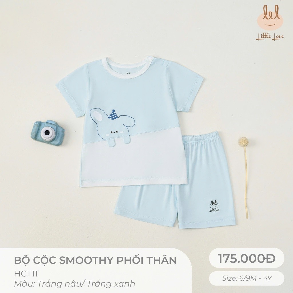 BỘ CỘC TAY VẢI SỢI TRE PHỐI THÂN [ SIÊU MỀM, MÁT, MỊN CO DÃN VÀ THẤM HÚT TỐT] SZ 6/9M - 4Y (HCT11)