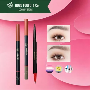 【Adel Floro】Bút Mày & Mắt 2 Đầu 🌟 - Thiết Kế Hàn Quốc, Nét Mảnh Gọn, Chống Trôi & Khô Nhanh