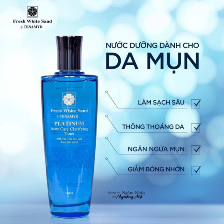 Nước Dưỡng Dành Cho Da Dầu Mụn Tenamyd Platinum Acne Care Clarifying 140ml - Toner Cân Bằng Da