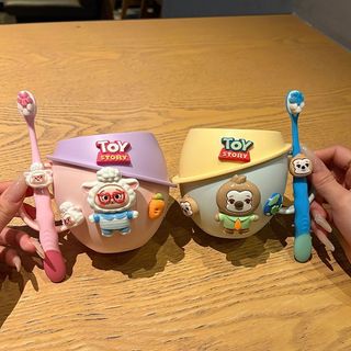 Crazy Animal City Trẻ em Cốc đựng bàn chải đánh răng dễ thương Bao gồm cốc nước súc miệng và bàn chải đánh răng Thích hợp cho gia đình