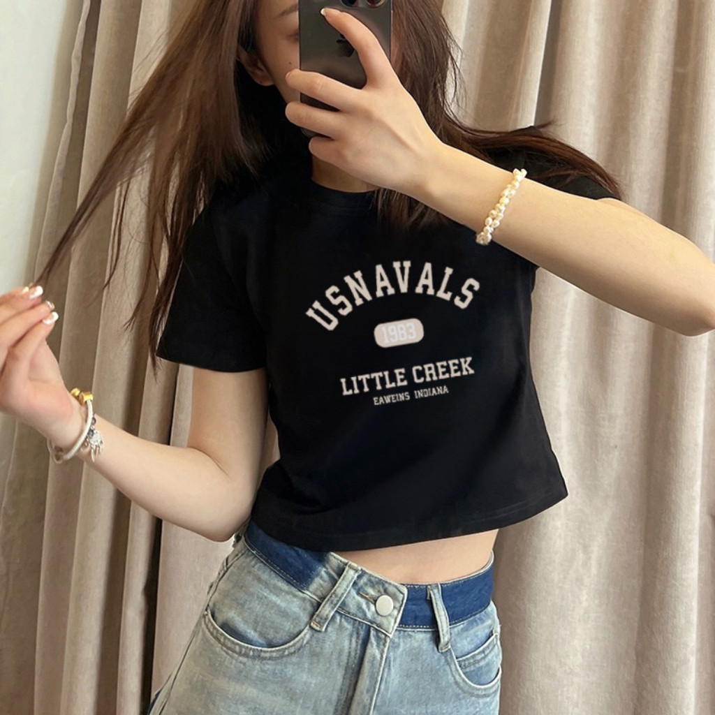 Áo croptop nữ in một mặt, dễ thương, sành điệu, gợi cảm và thoải mái.