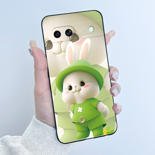 Ốp Điện Thoại Mềm Cho Google Pixel 8A Ốp Lưng Sang Trọng Dễ Thương Tình Yêu Thỏ Ngộ nghĩnh Hoạt Hình Đen Mờ TPU Silicone Bảo Vệ Vỏ Di Động